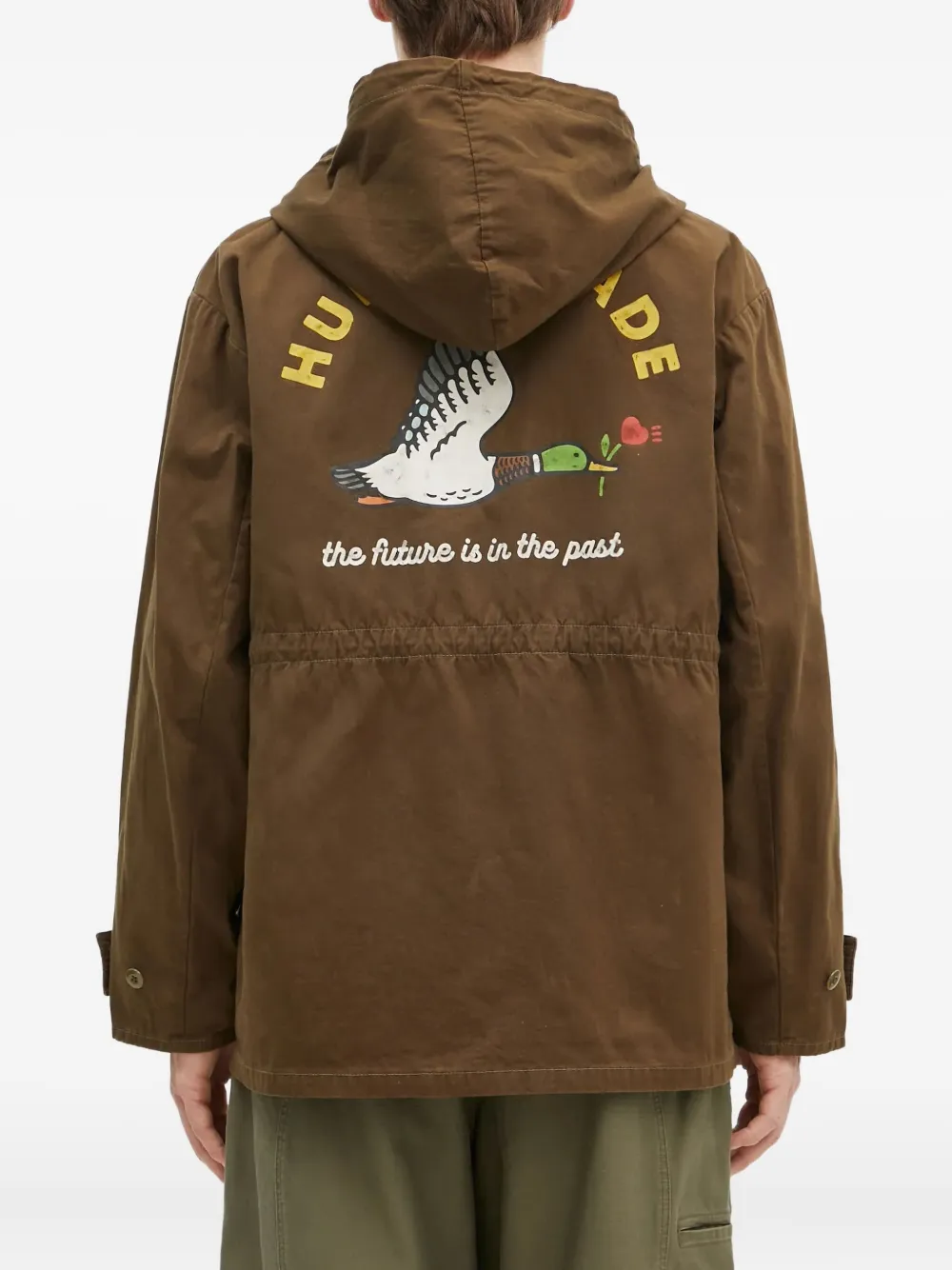 Human Made duck-print hooded jacket Groen
