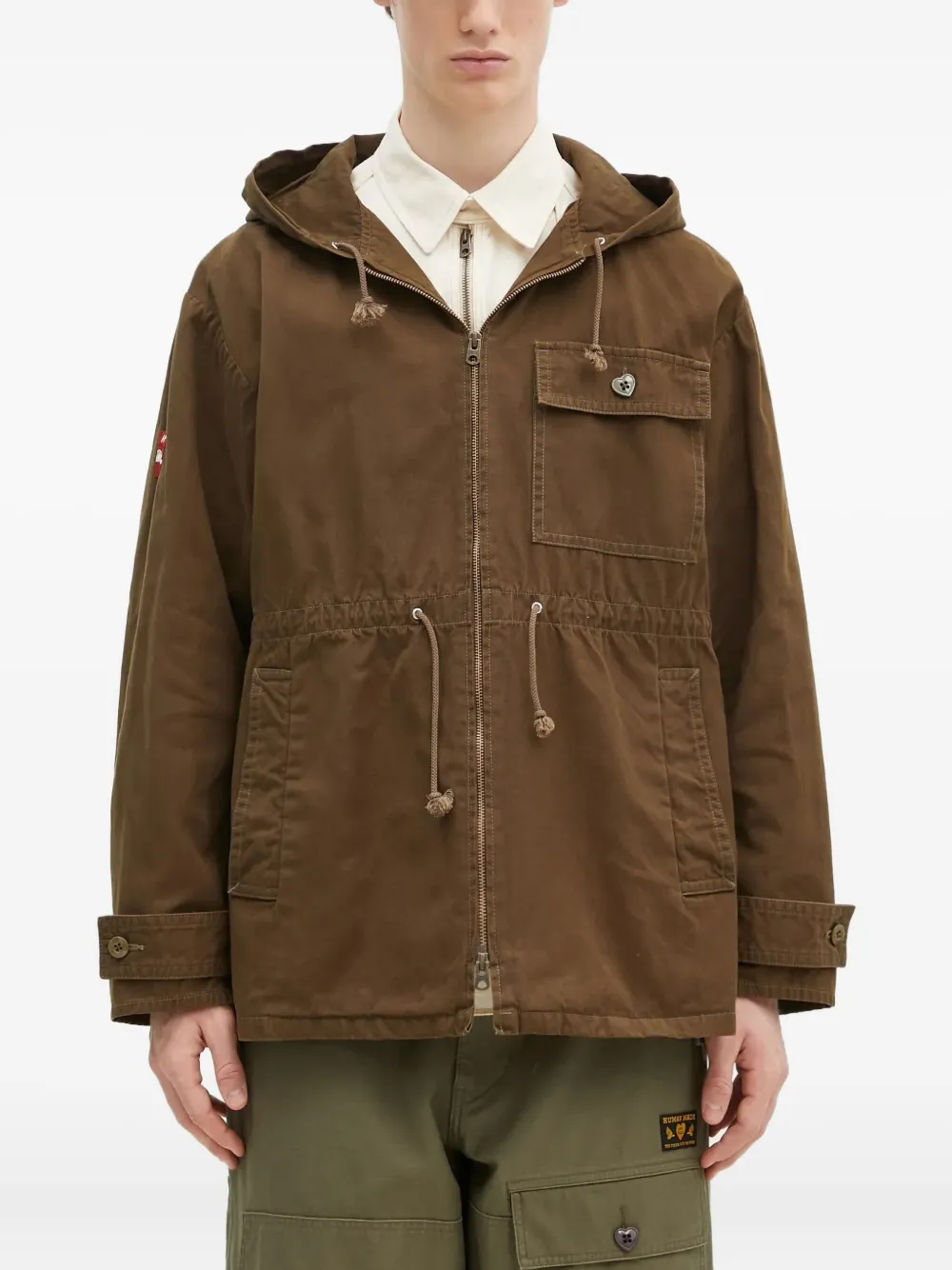 Human Made duck-print hooded jacket Groen