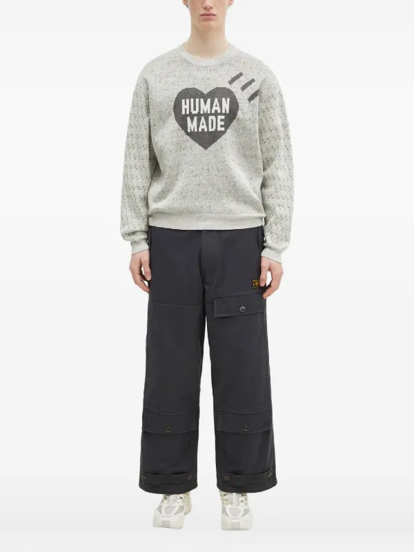 Human Made heart-logo Sweater | Grey | FARFETCH PH