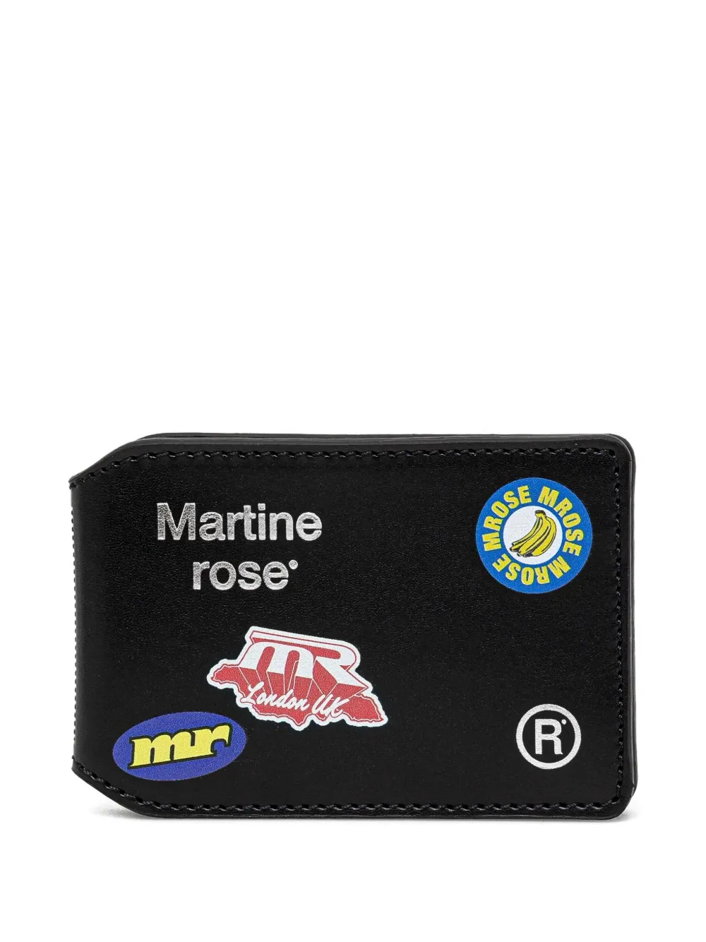 Martine Rose logo-plaque leather wallet Zwart