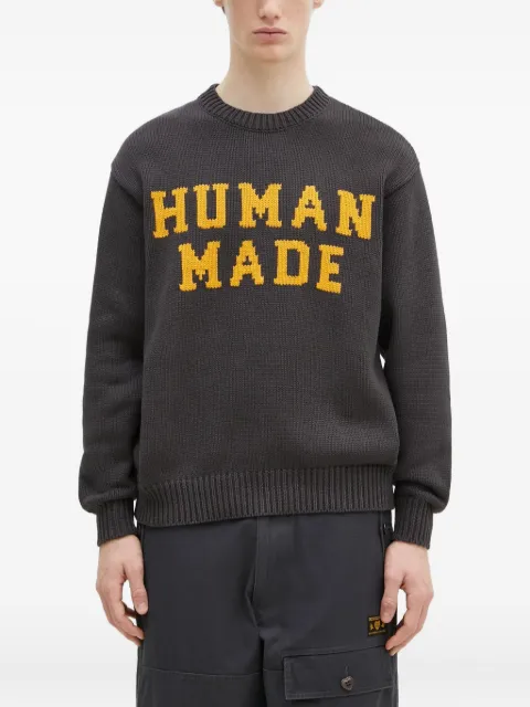 Human Made logo-intarsia sweater