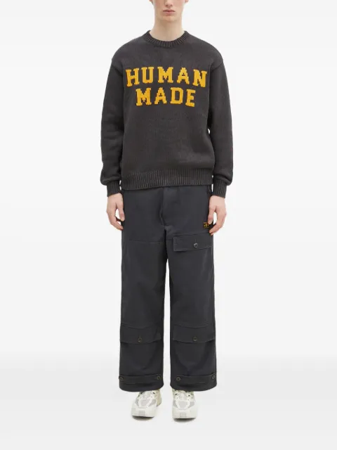 Human Made logo-intarsia sweater
