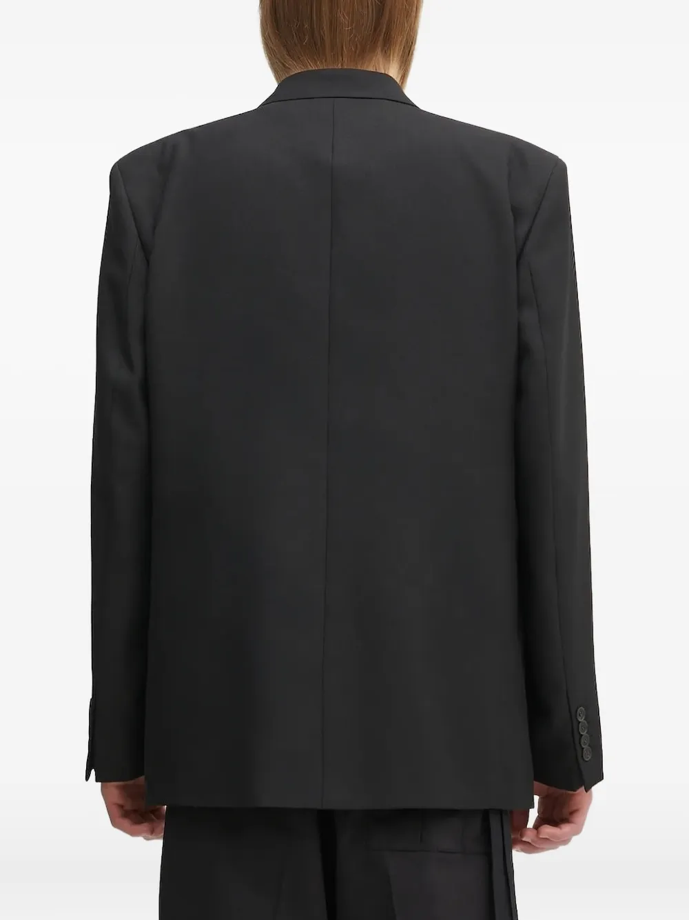 Lacoste patch-pocket single-breasted blazer Zwart