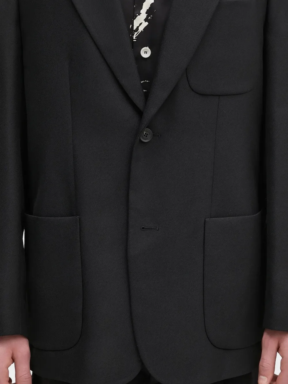 Lacoste patch-pocket single-breasted blazer Zwart