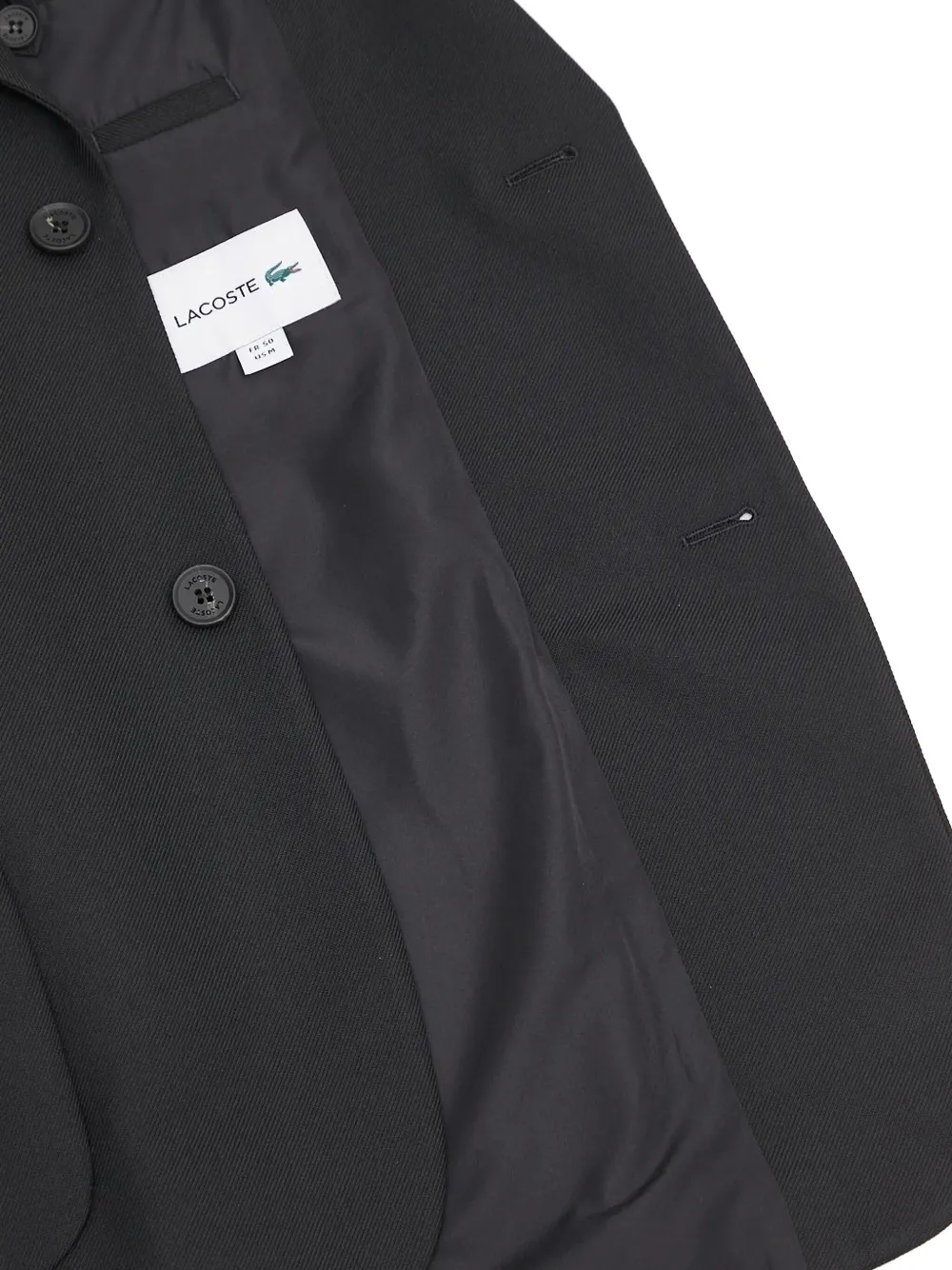 Lacoste patch-pocket single-breasted blazer Zwart