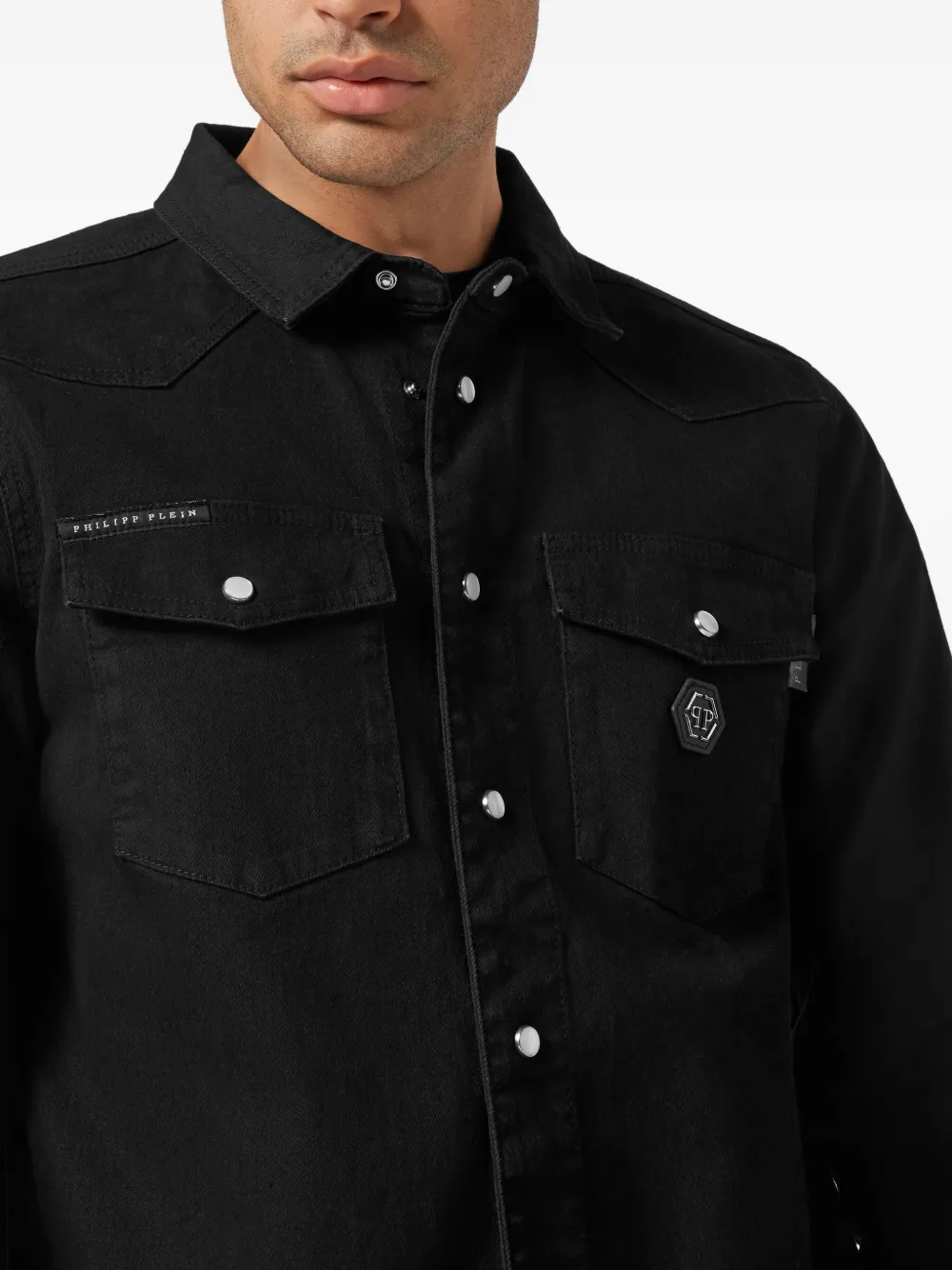 Philipp Plein Overhemd met logoplakkaat Zwart