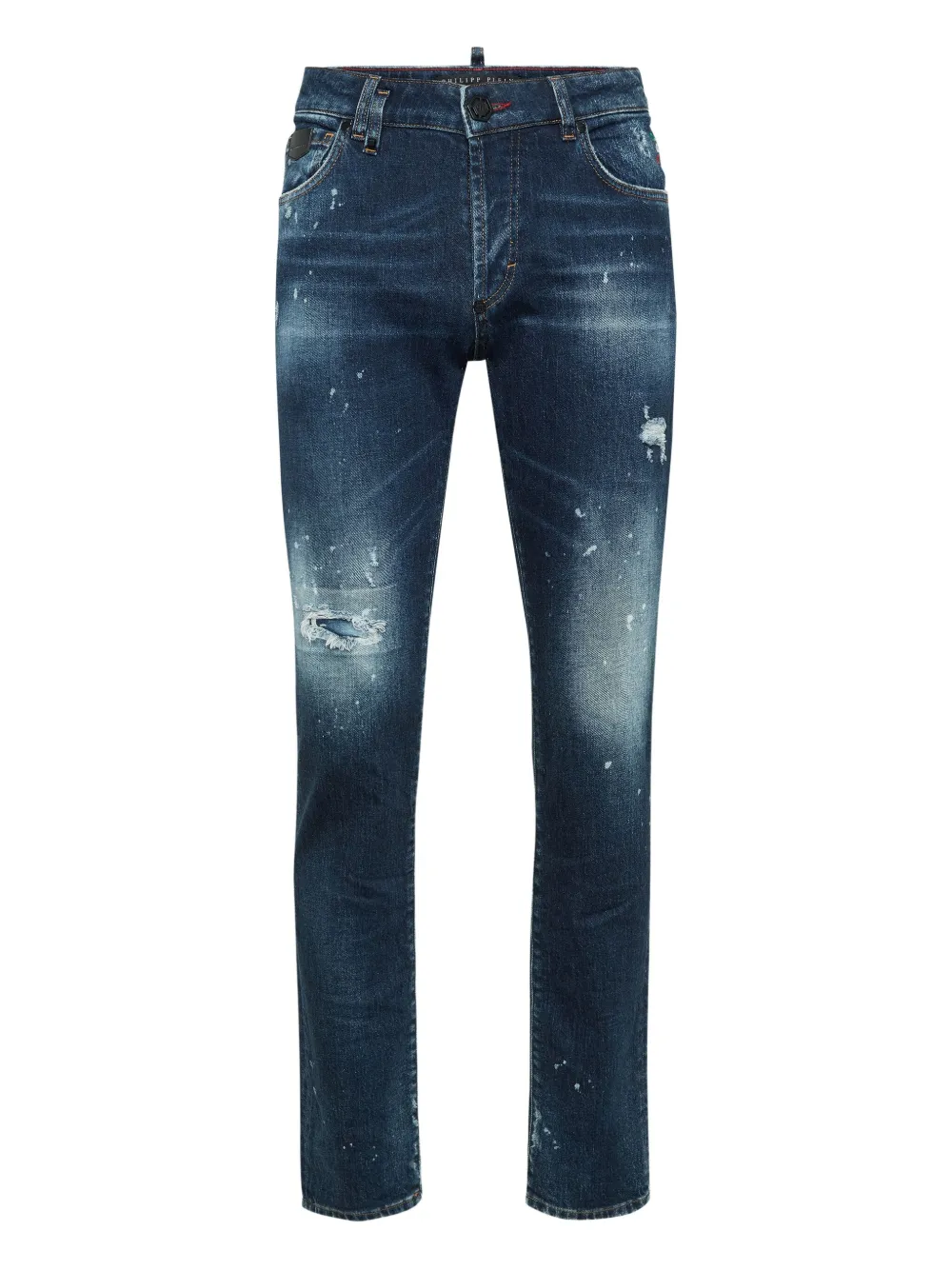 Philipp Plein paint-splatter distressed jeans | Blue | Image 1