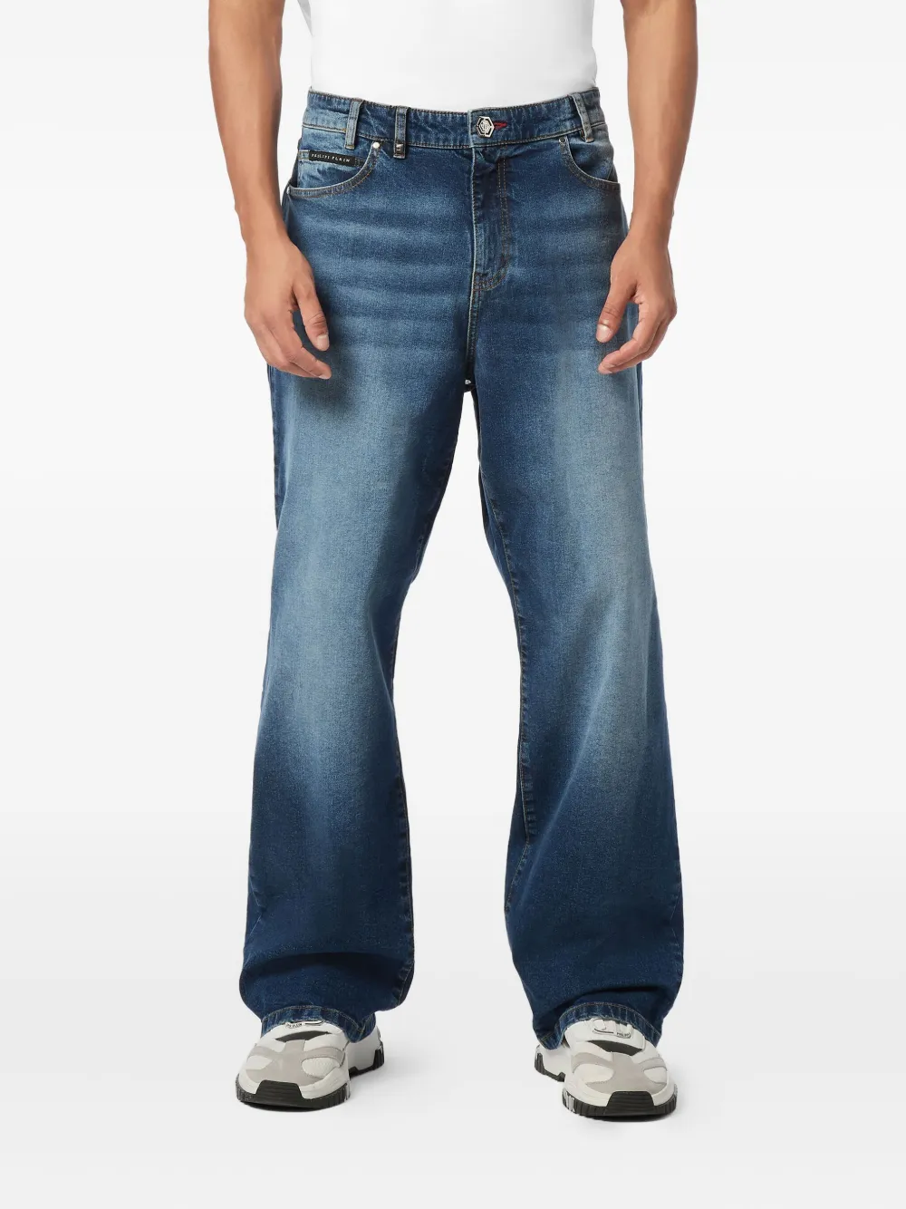 Philipp Plein Beach Boy Fit Greatness jeans met geborduurd logo - Blauw