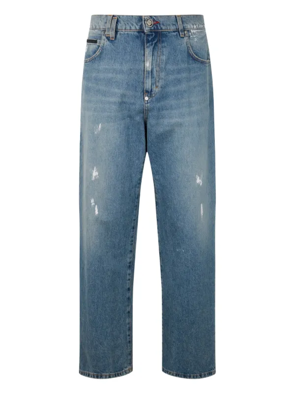 PLEIN ダメージ加工 デニム Philipp Plein ダメージ ジーンズ | ブルー | FARFETCH JP