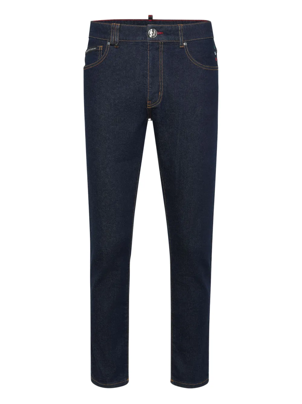 Philipp Plein Logo-plaque Jeans In Blue
