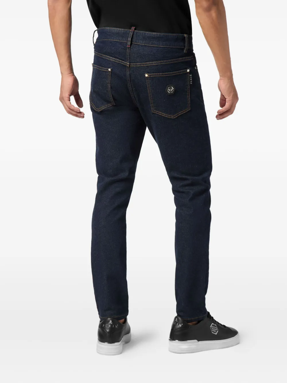 Philipp Plein Logo-plaque Jeans In Blue