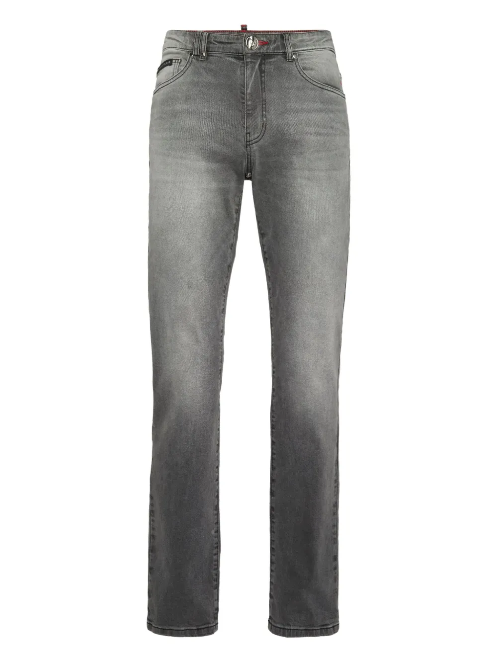 Philipp Plein Supreme Fit Logo-plaque Jeans In Gray