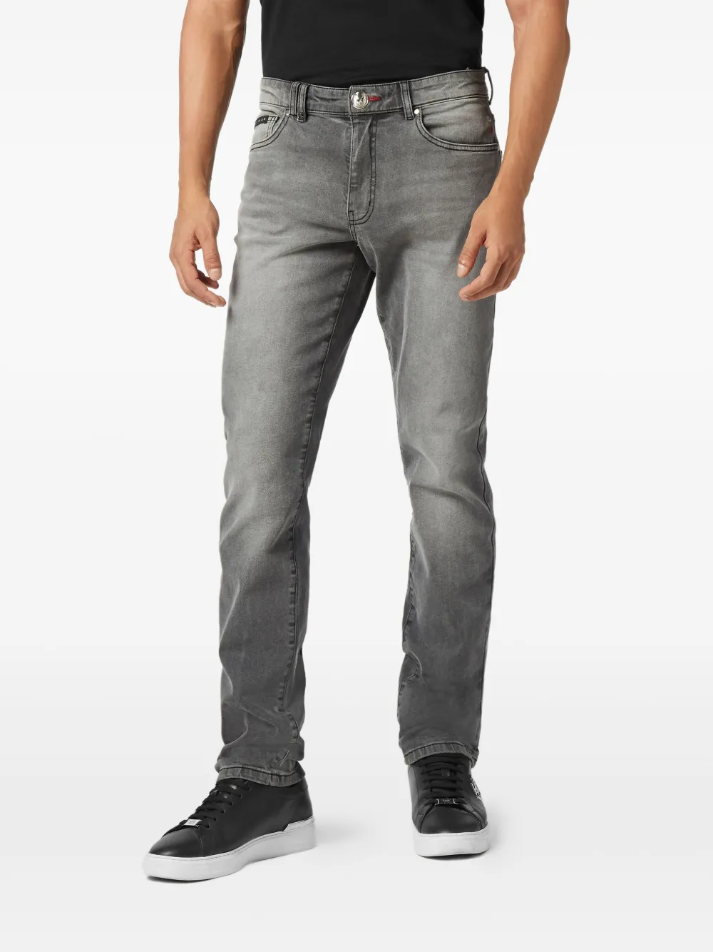 Philipp Plein Supreme Fit jeans met logoplakkaat - Grijs