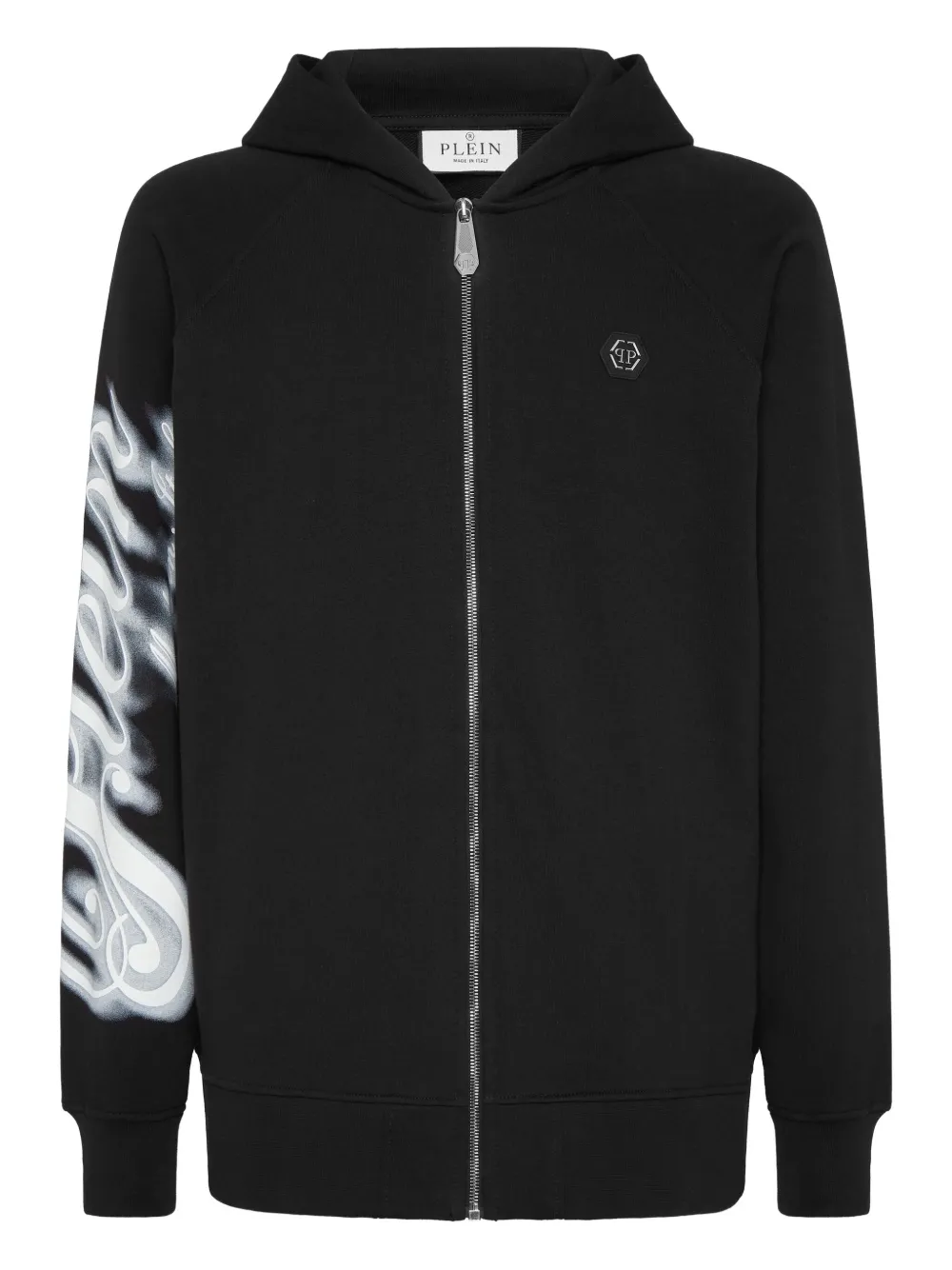Philipp Plein graphic-print zip hoodie | Black | Image 1