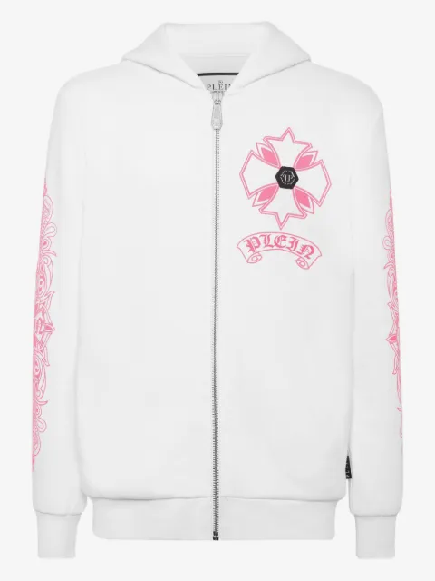 Philipp Plein Chrome Hoodie mit Reißverschluss