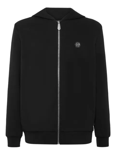 Philipp Plein skull-embellished zip-up hoodie
