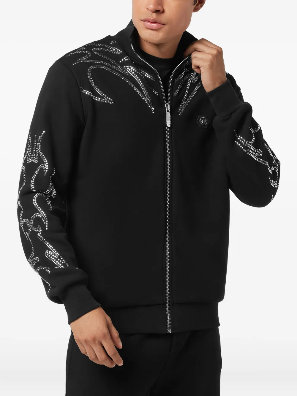 Philipp Plein Trainingsjack met studs Zwart
