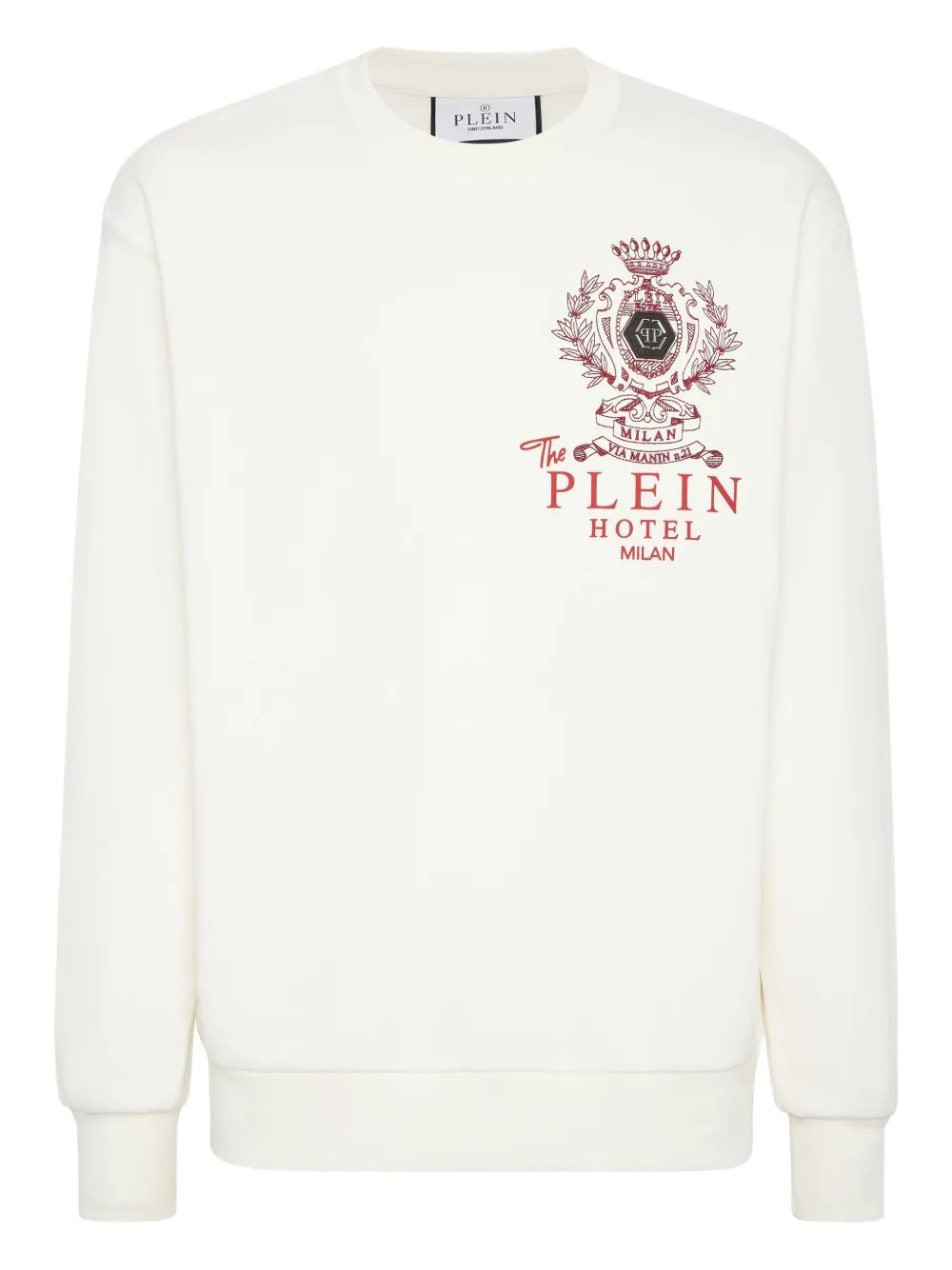 Philipp Plein crest-embellished sweatshirt | White | Image 1