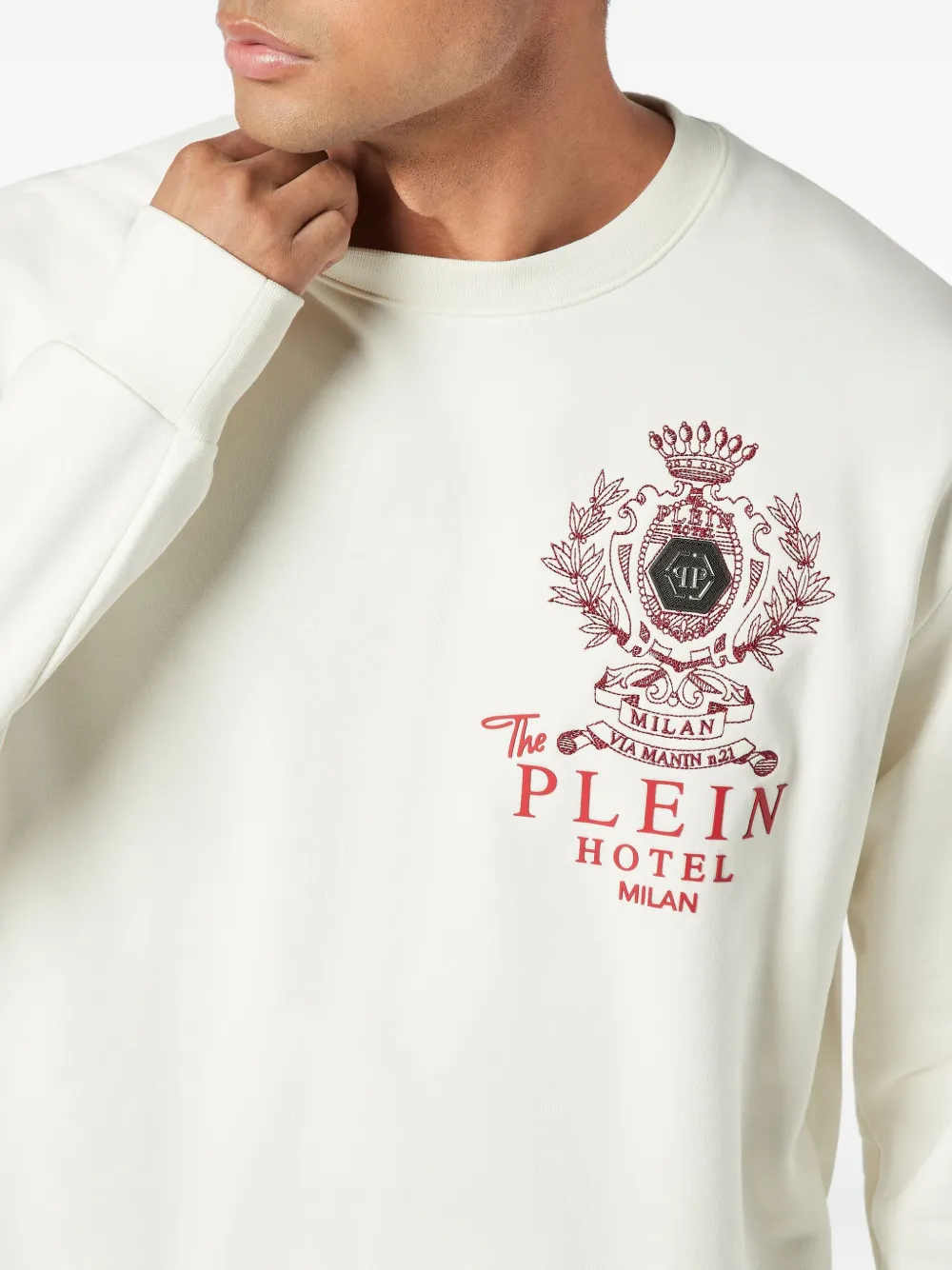 Philipp Plein Sweater met wapenschild Wit