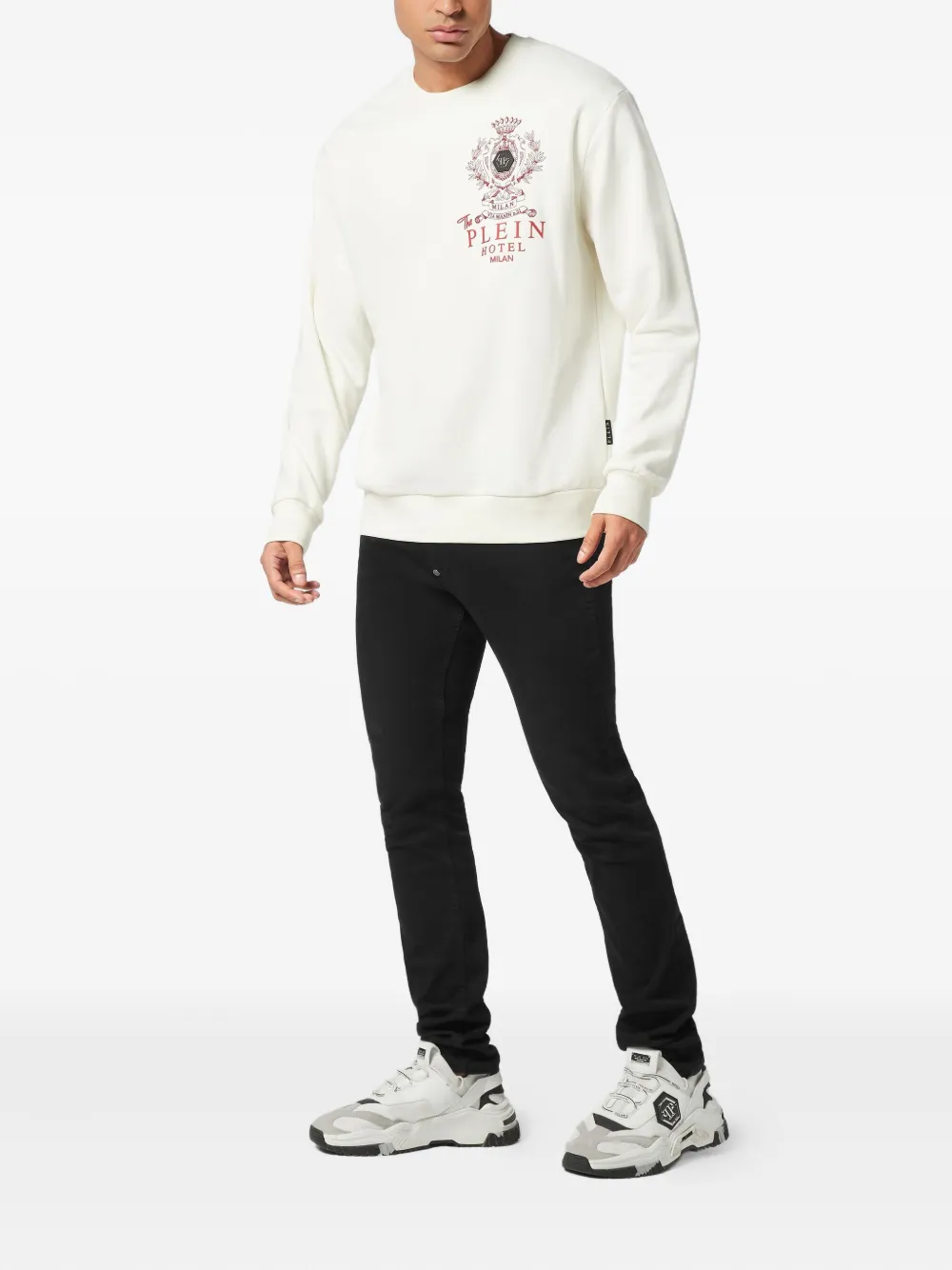 Philipp Plein Sweater met wapenschild - Wit