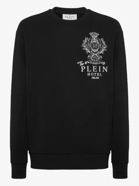 Philipp Plein Plein Hotel crest-embellished sweatshirt