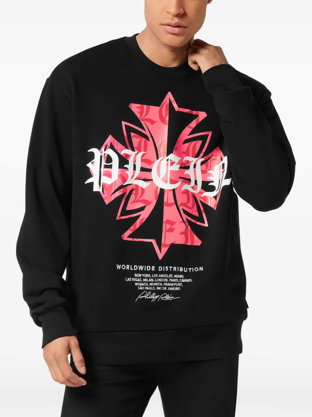 Philipp Plein Sweater met wapenschildprint Zwart