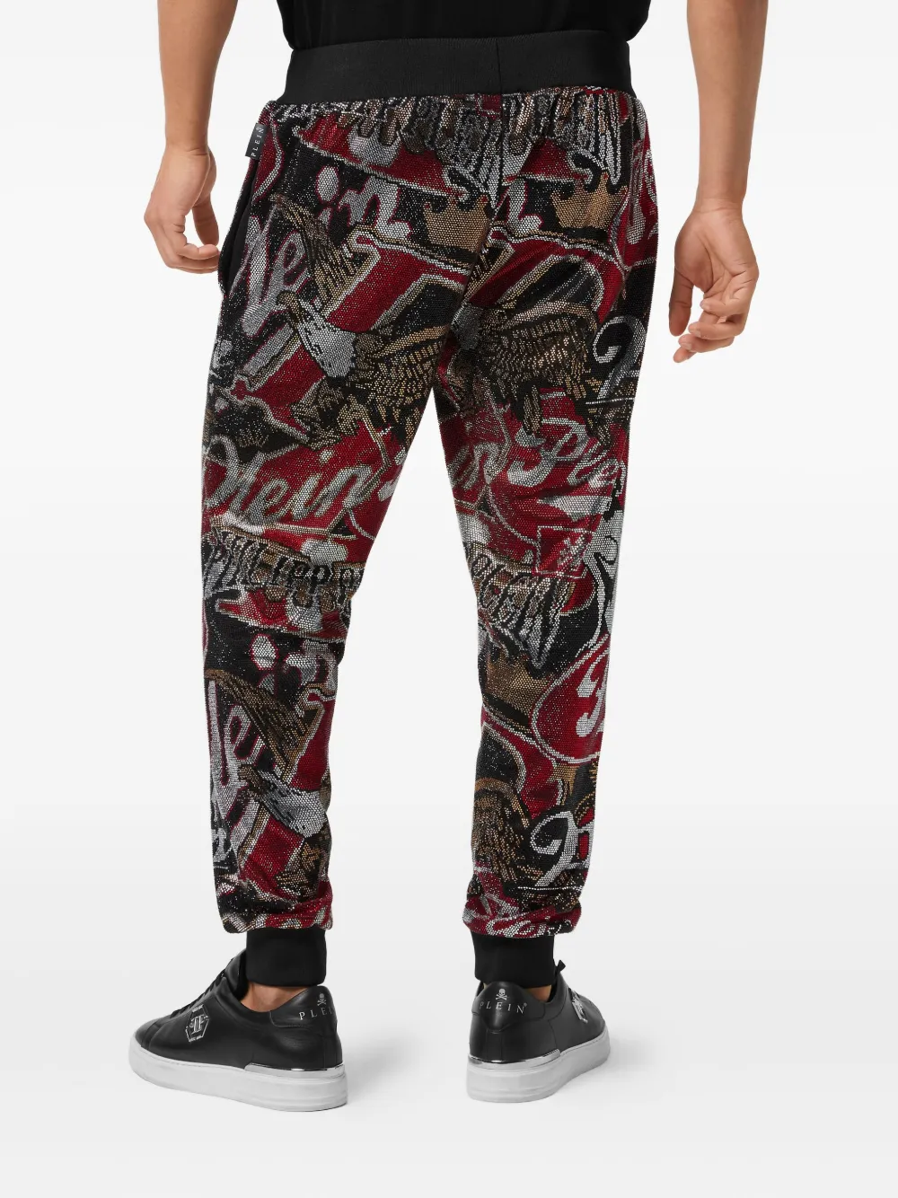 Philipp Plein Beer Stones trainingsbroek verfraaid met stras en logo Zwart