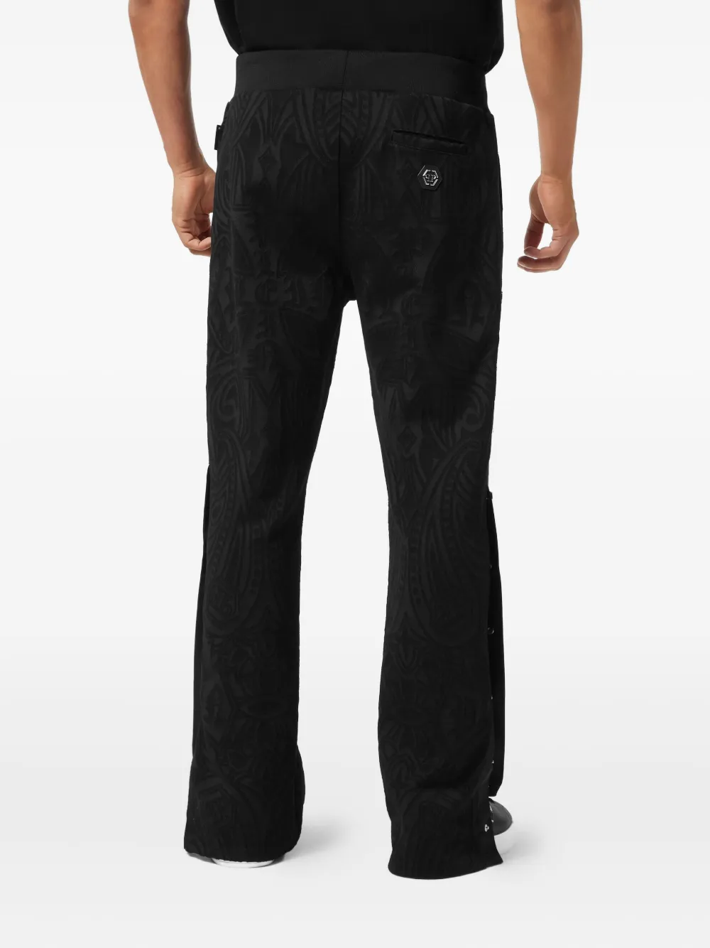 Philipp Plein Chrome Crest broek met jacquard Zwart