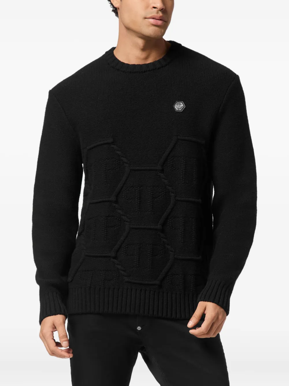 Philipp Plein Trui met monogram-print - Zwart