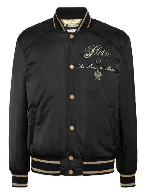 Philipp Plein satin embroidered bomber jacket