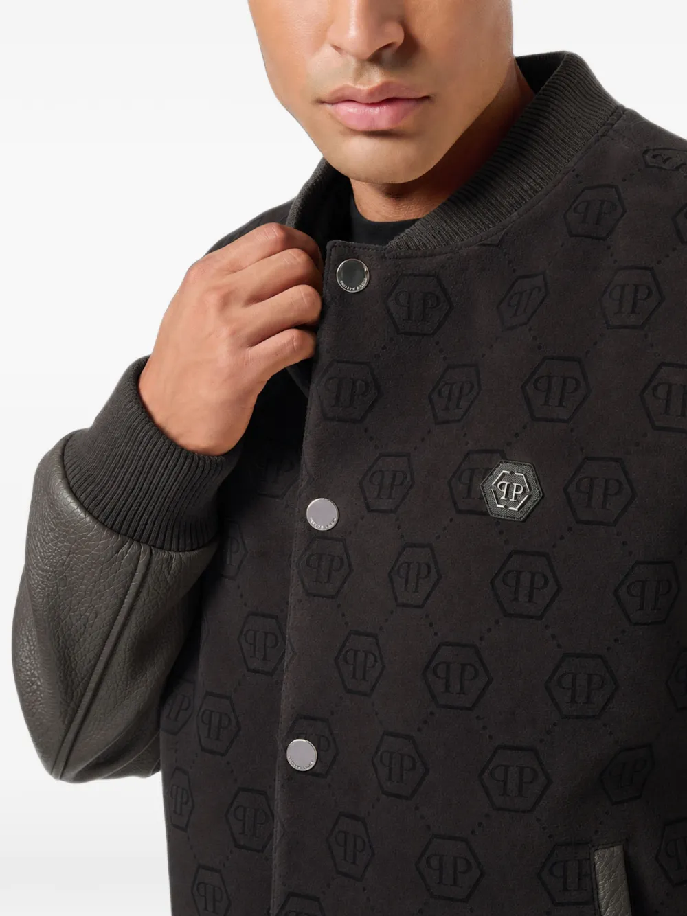 Philipp Plein Varsity bombermonogram Zwart