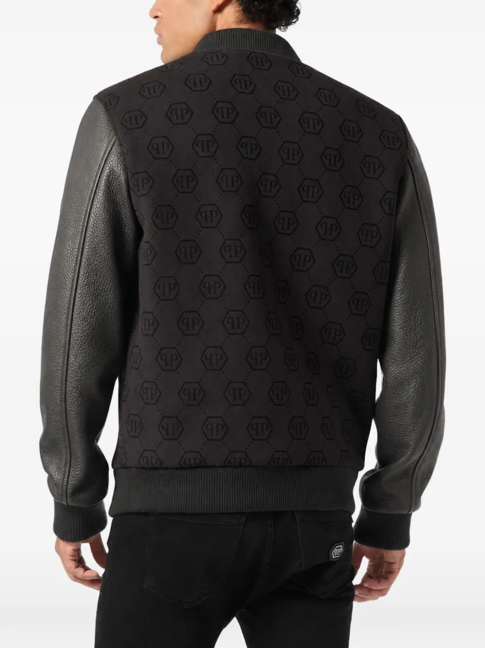 Philipp Plein Varsity bombermonogram Zwart