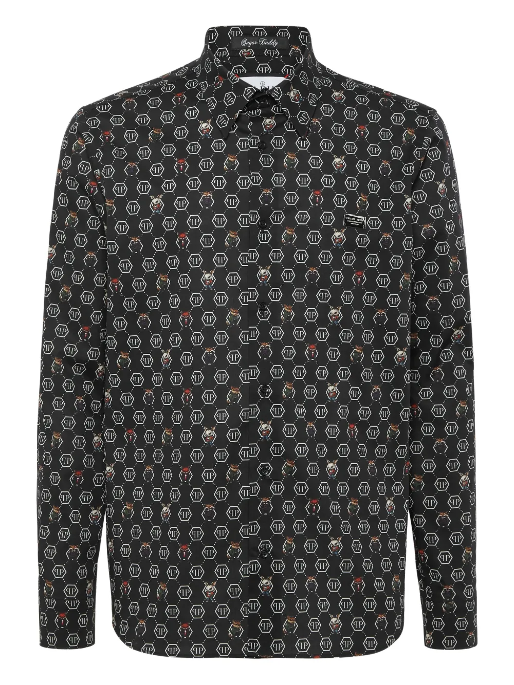 Philipp Plein Sugar Daddy Monogram Fairy overhemd Zwart