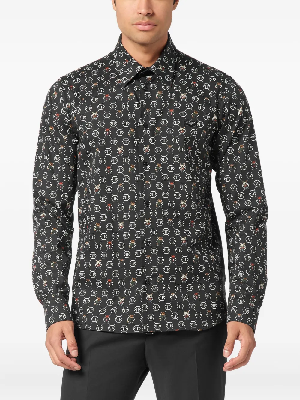 Philipp Plein Sugar Daddy Monogram Fairy overhemd - Zwart