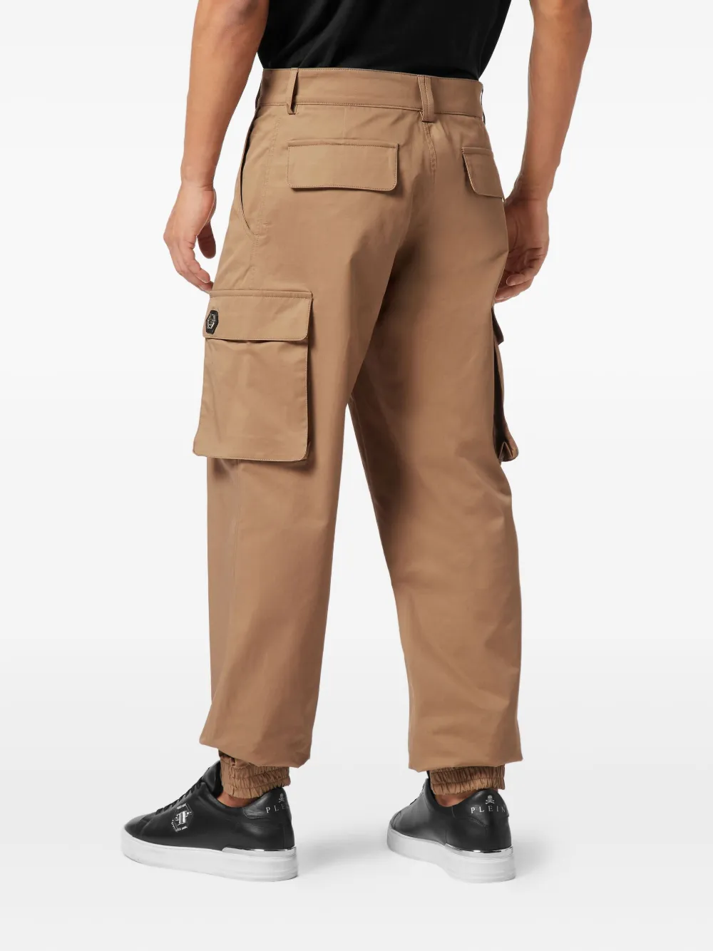 Philipp Plein Cargo broek met cargo zak en cuffs Beige