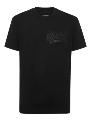 Balmain flocked-logo Cotton T-shirt | Black | FARFETCH