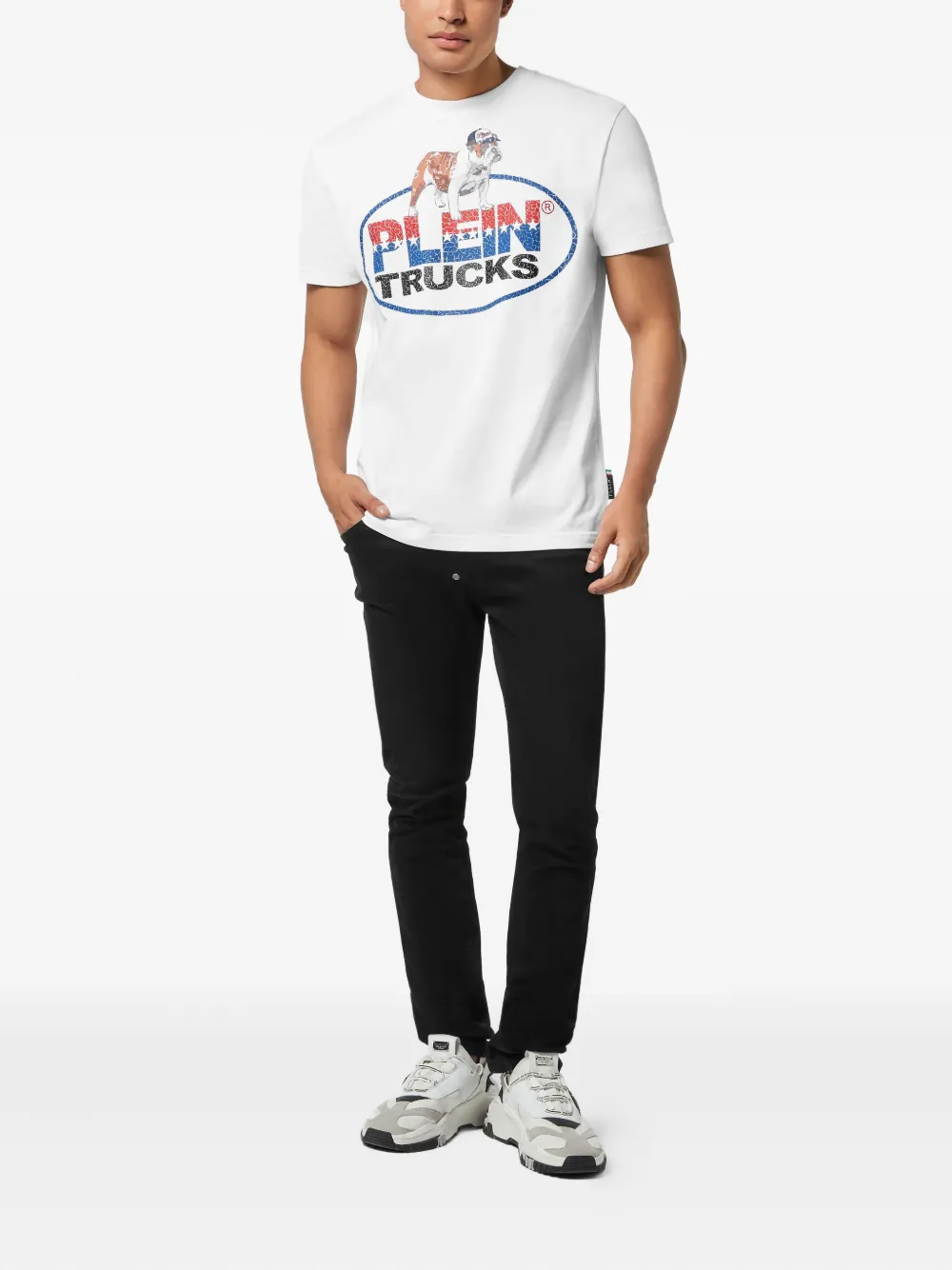 Philipp Plein T-shirt met bulldog-embleem - Wit