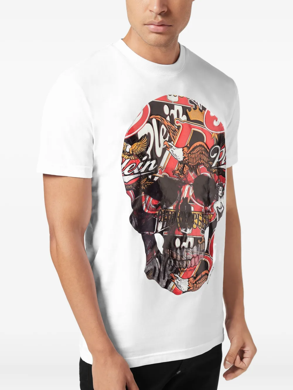 Philipp Plein Beer Skull T-shirt Wit