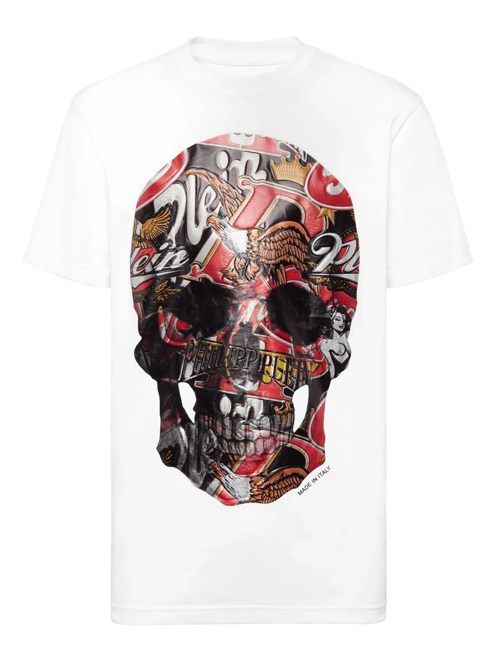 Philipp Plein Beer Skull Tシャツ - ホワイト Philipp Plein Beer Skull Tシャツ - ホワイト