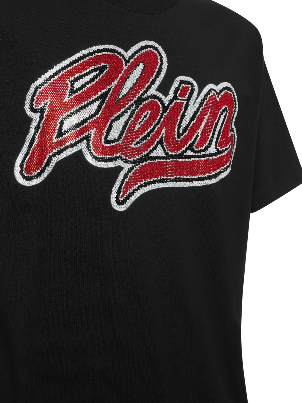 Philipp Plein T-shirt met kristallen logo Zwart