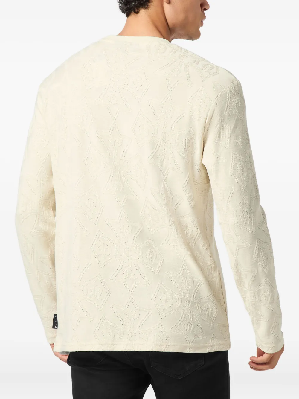 Philipp Plein T-shirt met jacquard wapenschild Beige