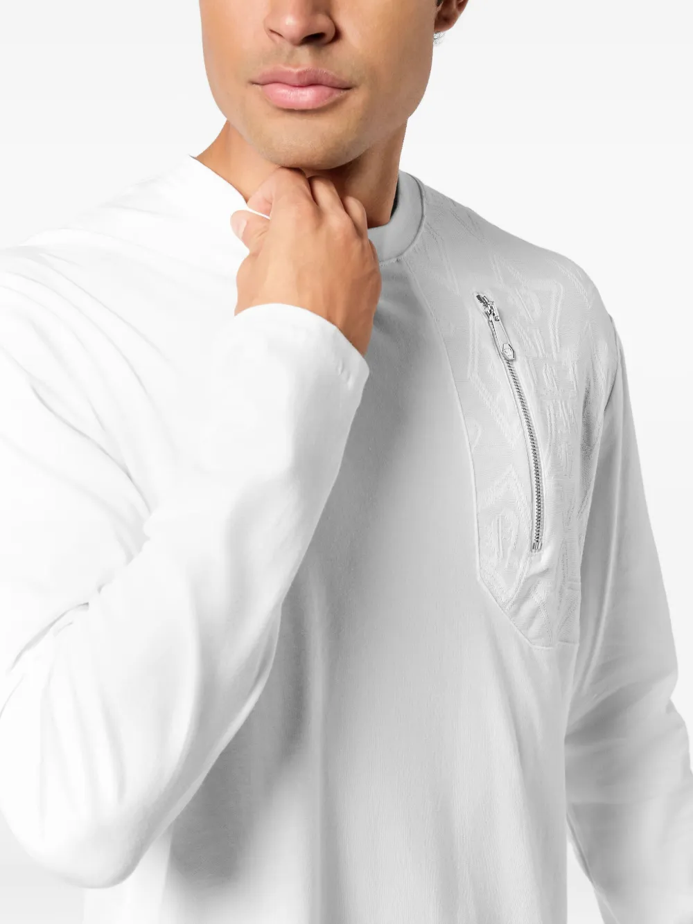 Philipp Plein T-shirt met jacquard borstzak Wit