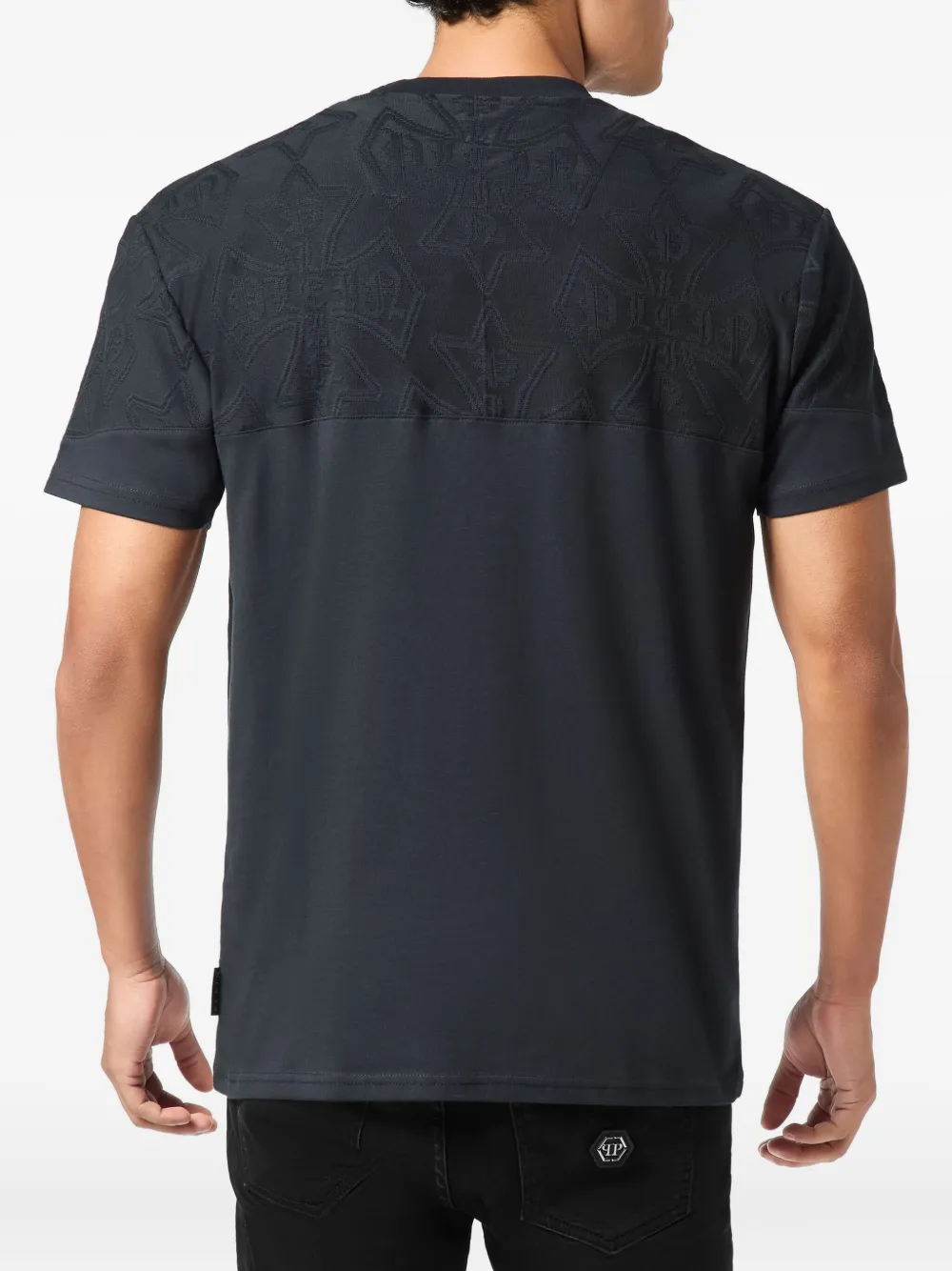 Philipp Plein T-shirt met jacquard wapenschild Blauw