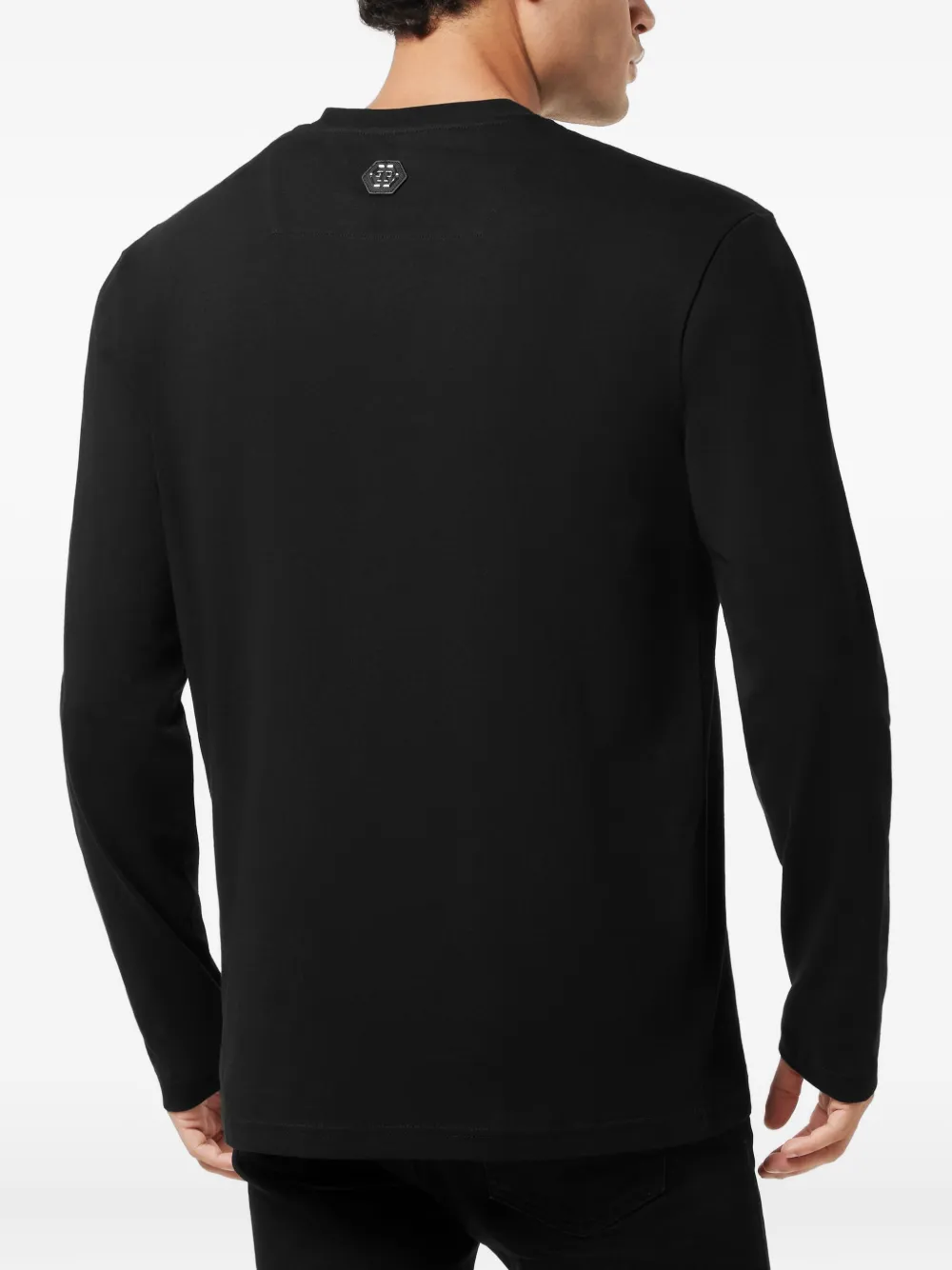 Philipp Plein T-shirt met ritszak en lange mouwen Zwart