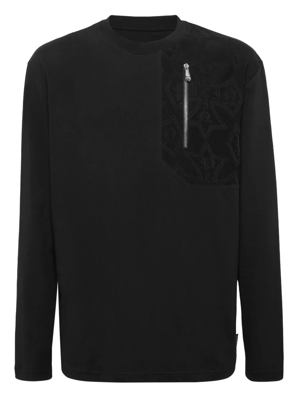 Philipp Plein zip-pocket long-sleeve T-shirt | Black | Image 1
