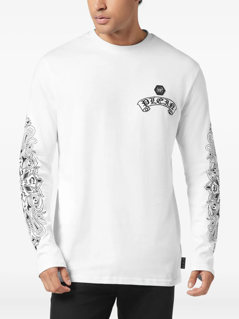 Philipp Plein T-shirt verfraaid met wapenschild Wit