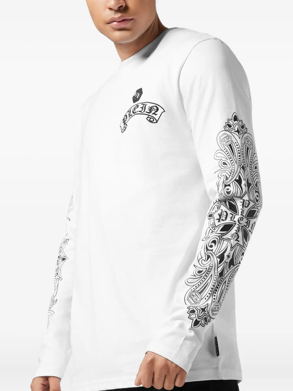 Philipp Plein T-shirt verfraaid met wapenschild Wit