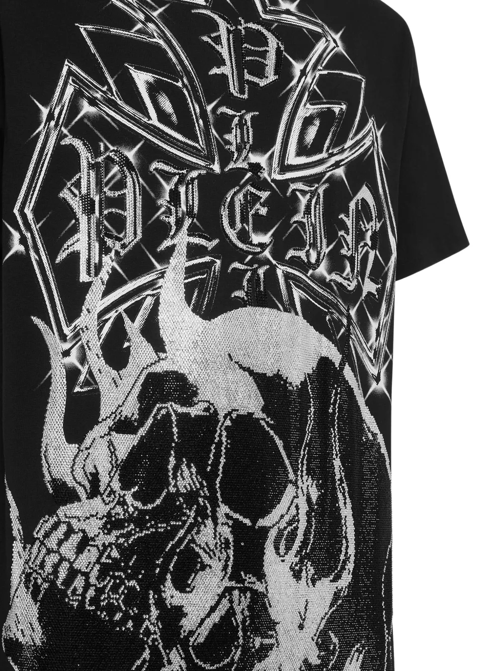 Philipp Plein T-shirt met doodskop Zwart