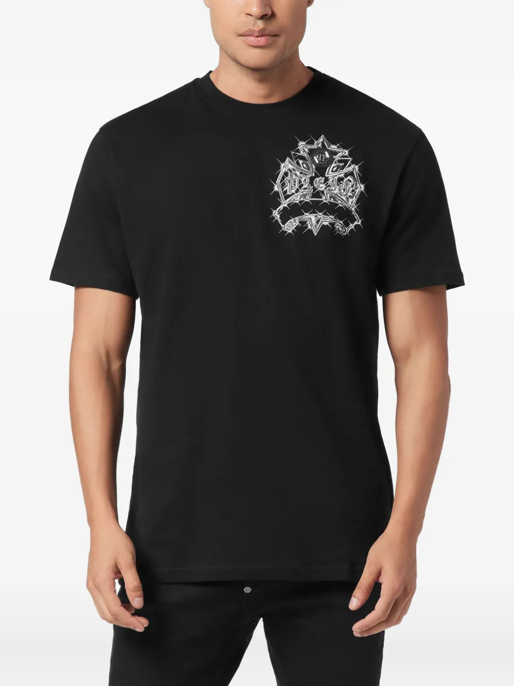 Philipp Plein T-shirt met doodskop Zwart