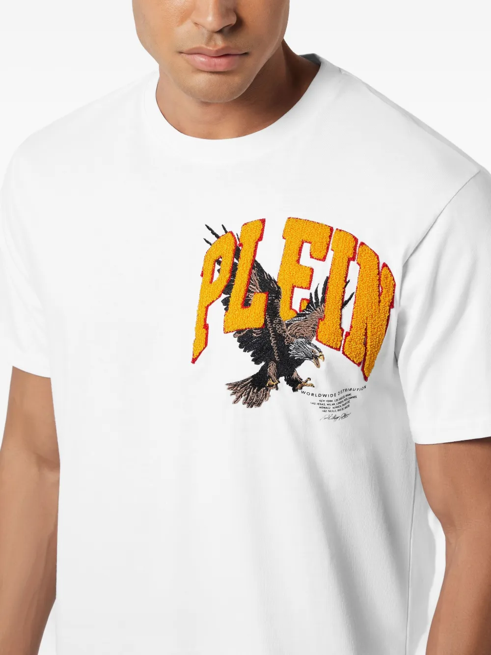 Philipp Plein Crystal Mini Eagle T-shirt Wit